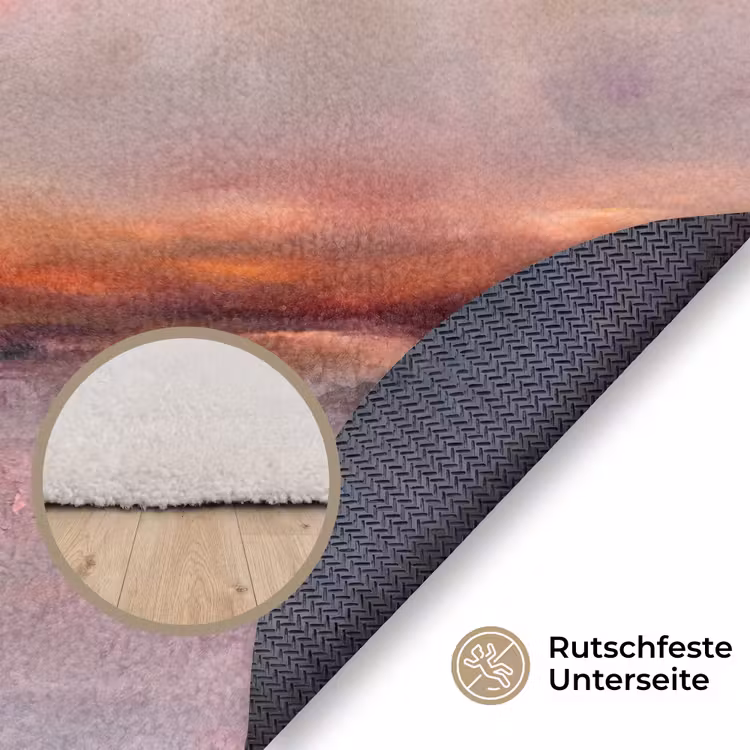 Teppich - Landschaft – Sonnenuntergang – Abstrakt – Modern – Rosa - Landschap - Zonsondergang - Abstract - Modern - Roze Vloerkleed Rond klein