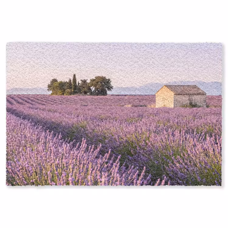 Lavendel - Landschap - Sereen - Paars Vloerkleed Rechthoek klein -3d