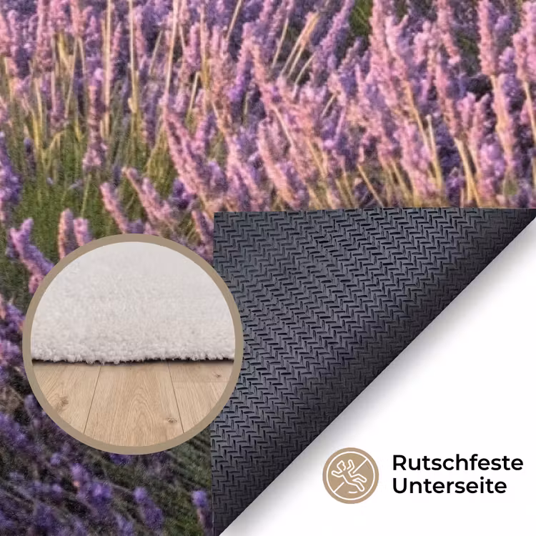 Lavendel - Landschap - Sereen - Paars Vloerkleed Rechthoek klein -uniquesellingpoint_antislip_DE_DE