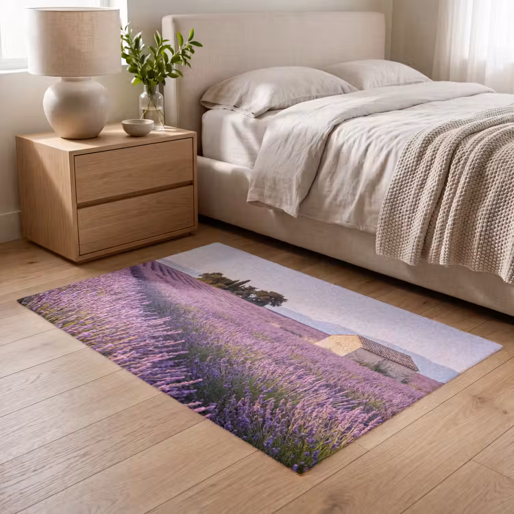 Lavendel - Landschap - Sereen - Paars Vloerkleed Rechthoek klein -atmosphere_sfeer3_global
