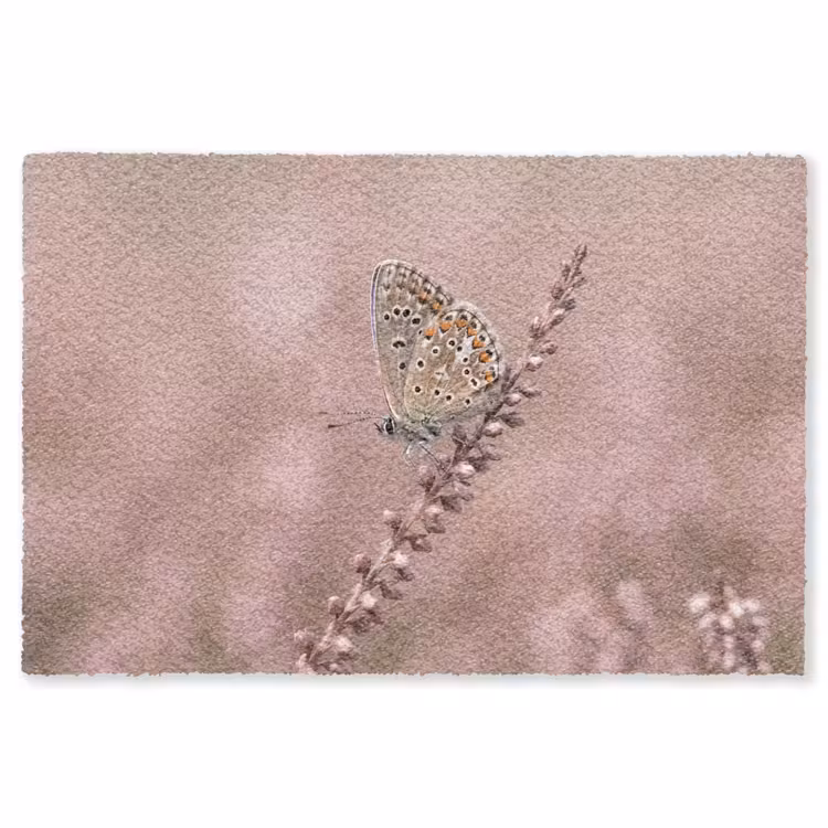 Lavendel - Vlinder - Paars Vloerkleed Rechthoek klein -3d