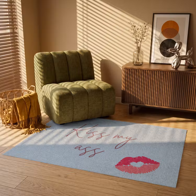 Kiss my ass - Lip - Blauw Vloerkleed Rechthoek klein -atmosphere_sfeer1_global
