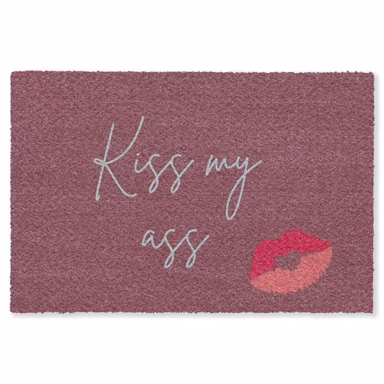 Kiss my ass - Lip - Bordeaux Vloerkleed Rechthoek klein -3d
