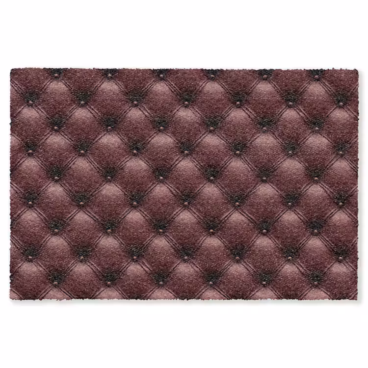 Leer - Patroon - Bordeaux Vloerkleed Rechthoek klein 1091 -3d