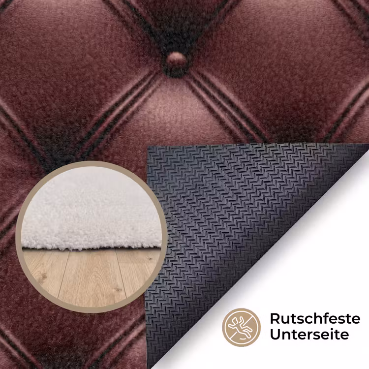 Leer - Patroon - Bordeaux Vloerkleed Rechthoek klein 1091 -uniquesellingpoint_antislip_DE_DE