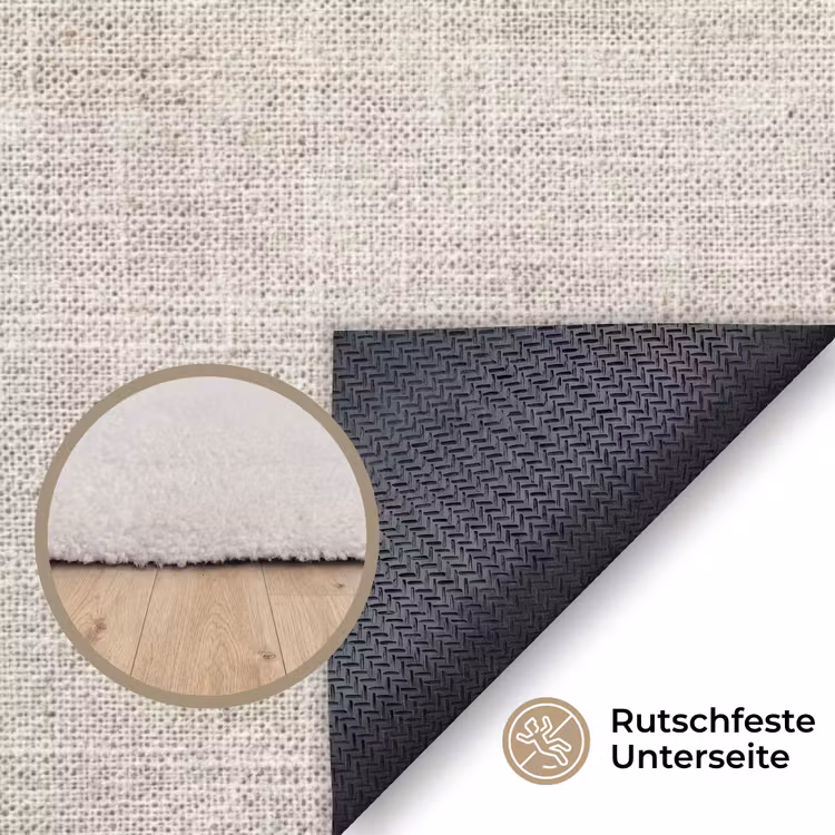 Linnen - Textuur - Beige Vloerkleed Rechthoek klein 1091 -uniquesellingpoint_antislip_DE_DE