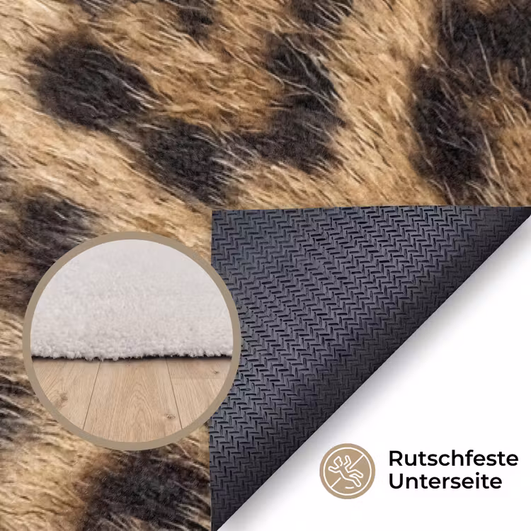 Luipaard - Vacht - Klassiek - Bruin Vloerkleed Rechthoek klein -uniquesellingpoint_antislip_DE_DE