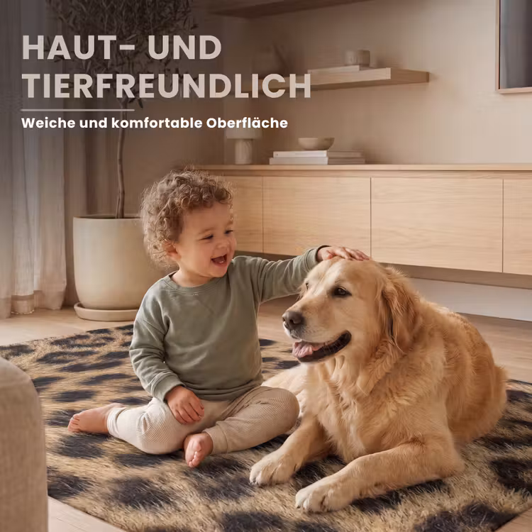 Luipaard - Vacht - Klassiek - Bruin Vloerkleed Rechthoek klein -uniquesellingpoint_USP_zachtDE_DE