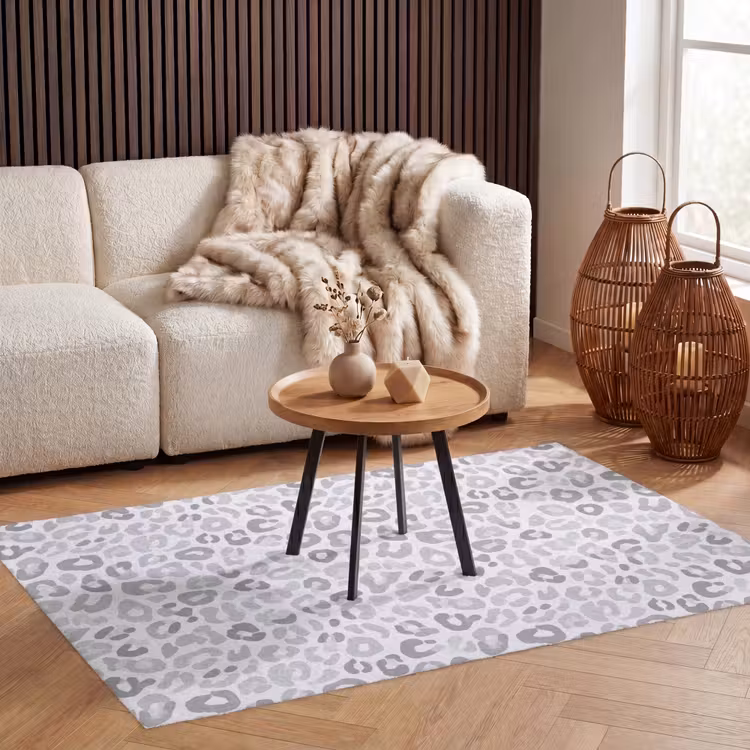 Luipaard - Motief - Grijs Vloerkleed Rechthoek klein 1091 -atmosphere_sfeer2_global