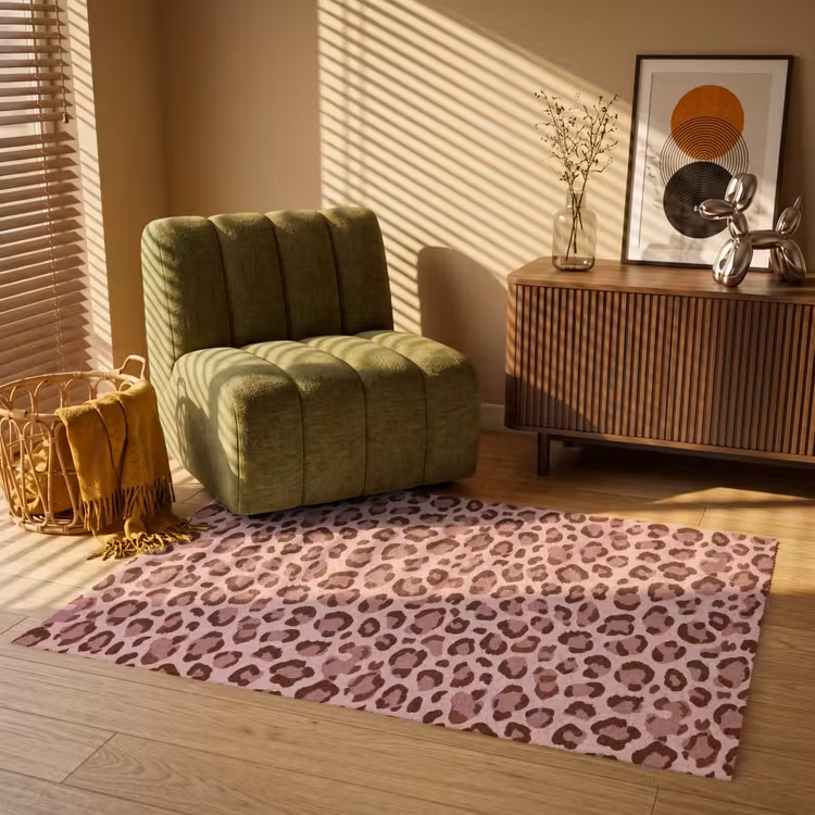 Luipaard - Patroon - Roze Vloerkleed Rechthoek klein 1091 -atmosphere_sfeer1_global