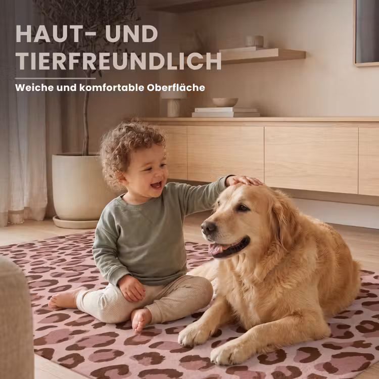 Luipaard - Patroon - Roze Vloerkleed Rechthoek klein 1091 -uniquesellingpoint_USP_zachtDE_DE