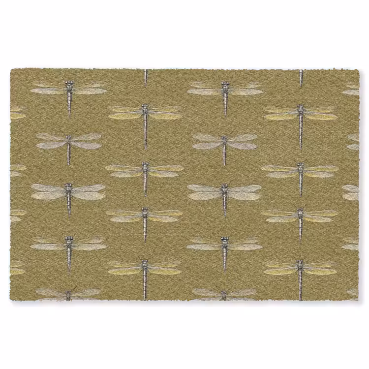 Libellen - Patroon - Groen Vloerkleed Rechthoek klein 1091 -3d