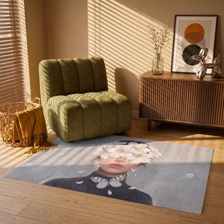 Lelies - Portret - Wit Vloerkleed Rechthoek klein -atmosphere_sfeer1_global