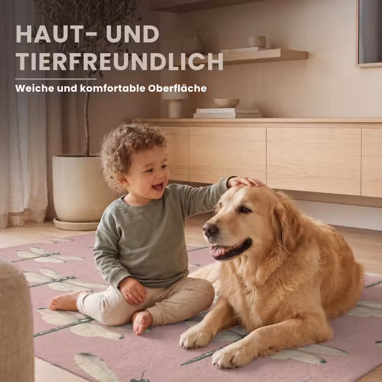 Lillibellen - Patroon - Roze Vloerkleed Rechthoek klein 1091 -uniquesellingpoint_USP_zachtDE_DE