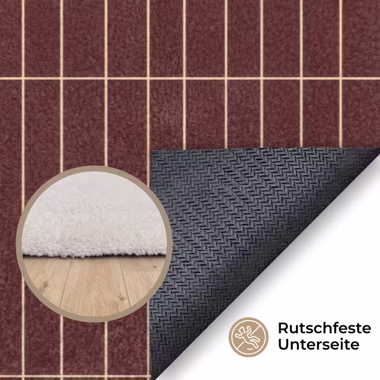 Lijnen - Patroon - Bordeaux Vloerkleed Rechthoek klein 1091 -uniquesellingpoint_antislip_DE_DE