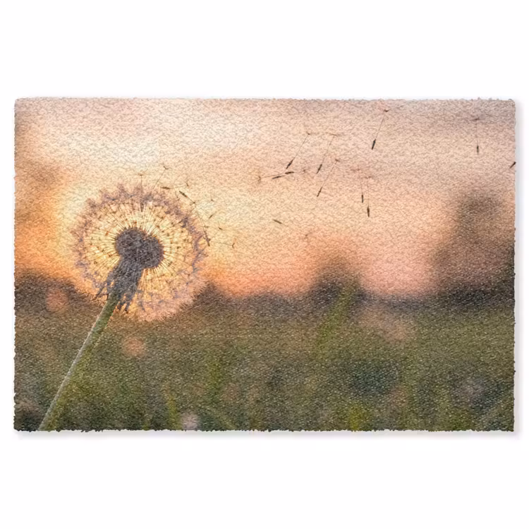 Paardenbloem - Zonsondergang - Veld Vloerkleed Rechthoek klein -3d