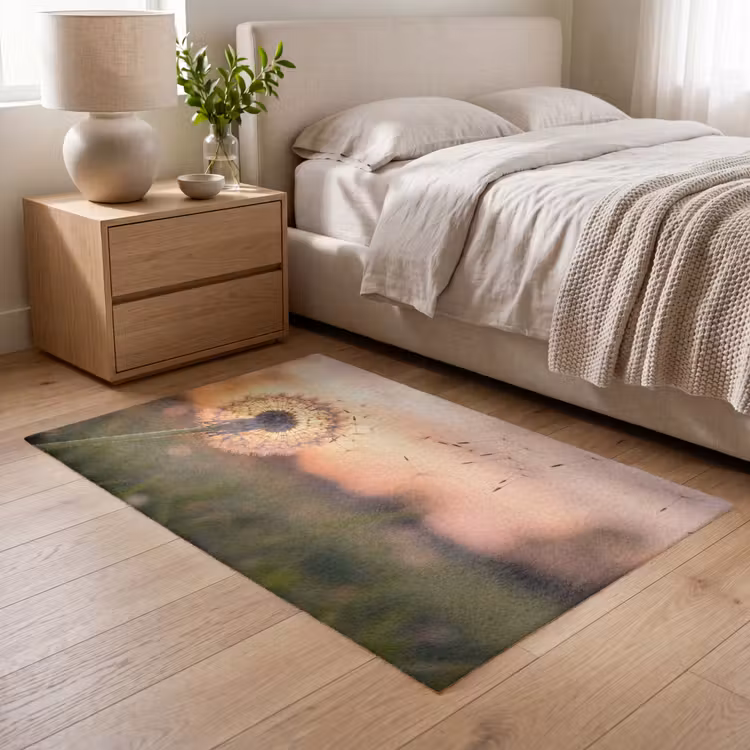 Paardenbloem - Zonsondergang - Veld Vloerkleed Rechthoek klein -atmosphere_sfeer3_global