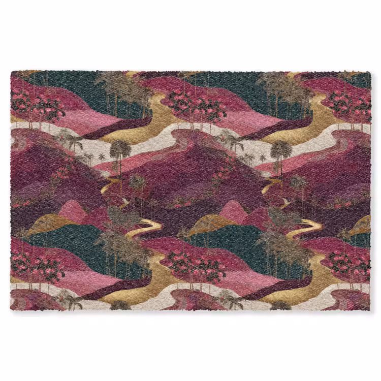 Magisch - Palmbomen - Goud Vloerkleed Rechthoek klein 1091 -3d