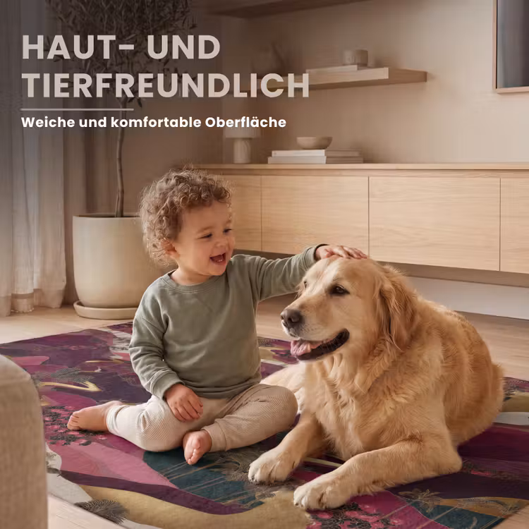 Magisch - Palmbomen - Goud Vloerkleed Rechthoek klein 1091 -uniquesellingpoint_zacht_DE