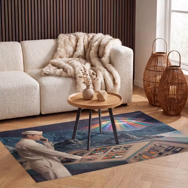 Teppich - Mann – Kontrollraum – Strand - Man - Controlekamer - Strand Vloerkleed Rechthoek klein