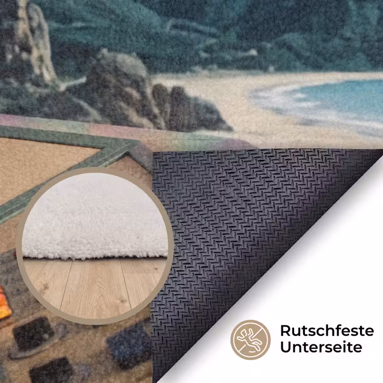 Teppich - Mann – Kontrollraum – Strand - Man - Controlekamer - Strand Vloerkleed Rechthoek klein