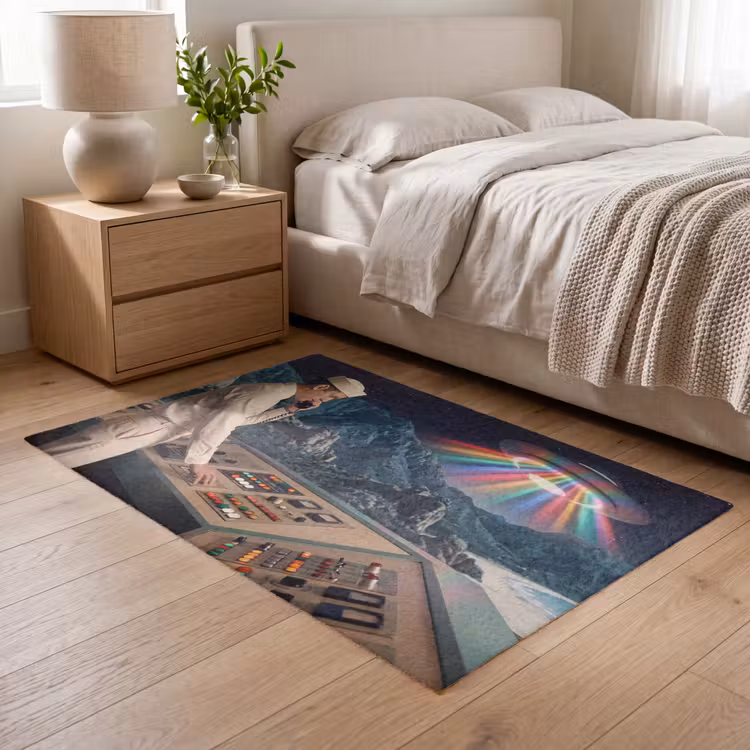 Teppich - Mann – Kontrollraum – Strand - Man - Controlekamer - Strand Vloerkleed Rechthoek klein