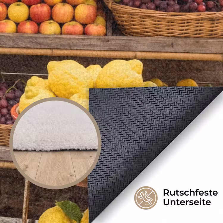 Teppich - Marktstand – Obst – Frisch - Marktkraam - Fruit - Vers Vloerkleed Rechthoek klein