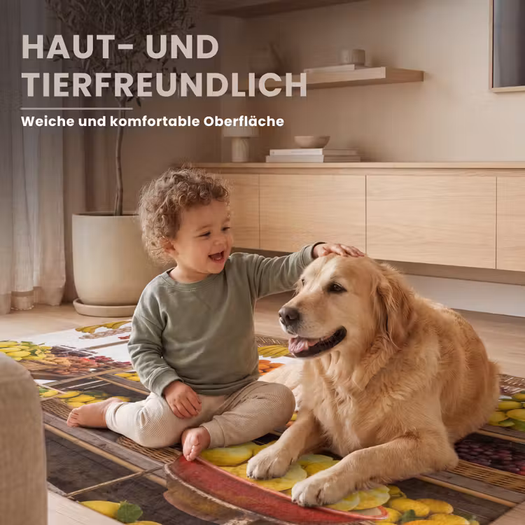 Teppich - Marktstand – Obst – Frisch - Marktkraam - Fruit - Vers Vloerkleed Rechthoek klein