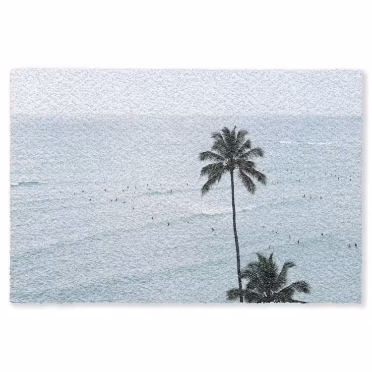Oceaan - Palmbomen - Surfers Vloerkleed Rechthoek klein -3d