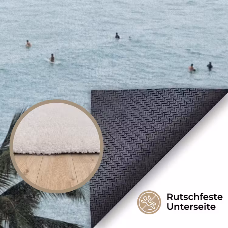 Oceaan - Palmbomen - Surfers Vloerkleed Rechthoek klein -uniquesellingpoint_antislip_DE_DE