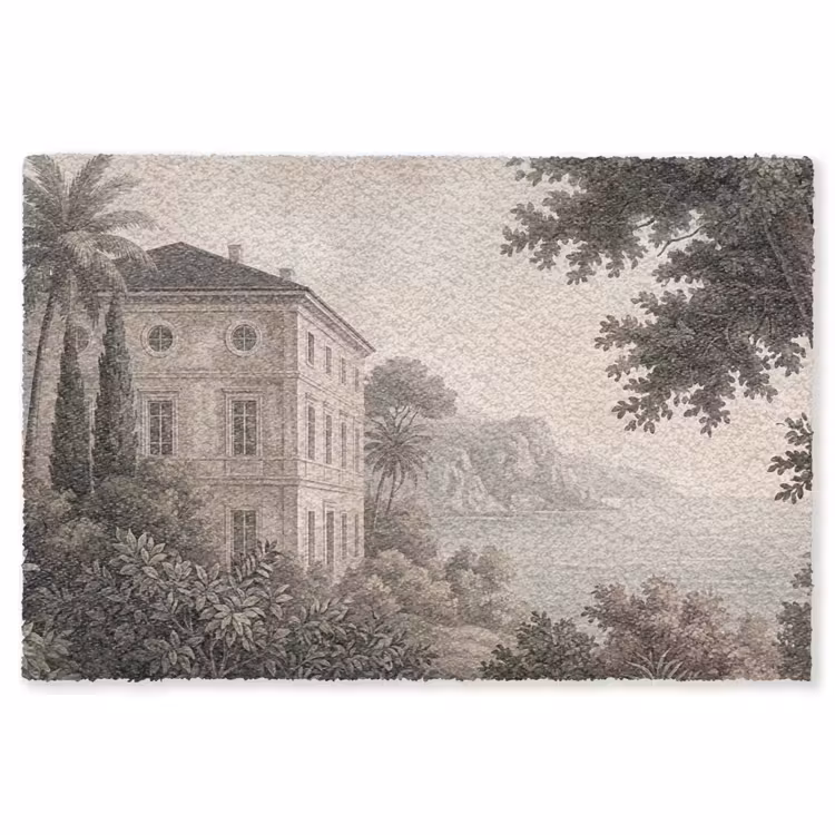 Zee - Villa - Beige Vloerkleed Rechthoek klein -3d