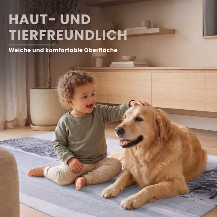 Meer - Dennen - IJs - Winter - Rustgevend Vloerkleed Rechthoek klein -uniquesellingpoint_USP_zachtDE_DE