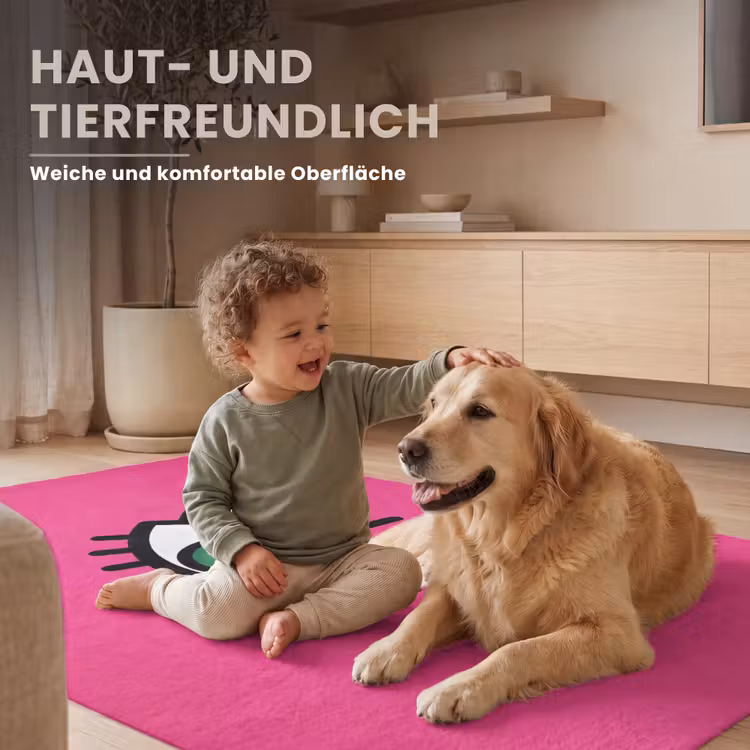 Minimalistisch - Oog - Roze Vloerkleed Rechthoek klein -uniquesellingpoint_zacht_DE