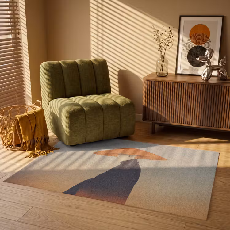 Minimalistisch - Silhouet - Oranje Vloerkleed Rechthoek klein -atmosphere_sfeer1_global
