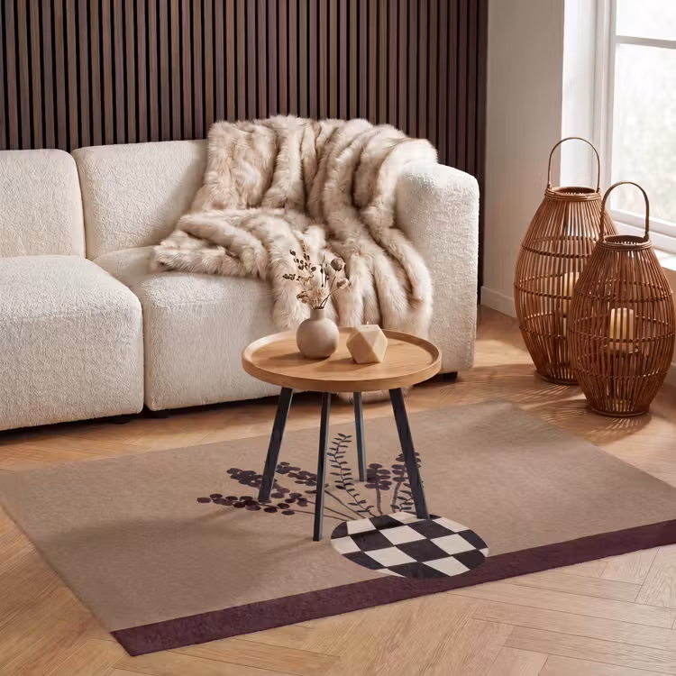 Minimalistisch - Vaas - Bloemen - Bruin Vloerkleed Rechthoek klein -atmosphere_sfeer2_global