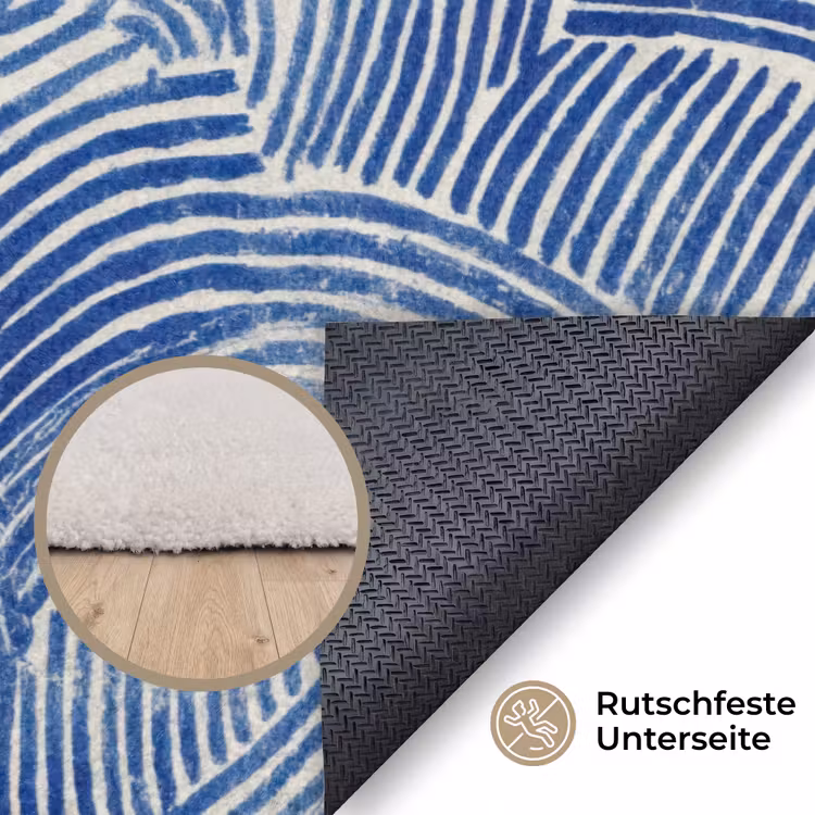 Modern - Abstract - Blauw Vloerkleed Rechthoek klein 1091 -uniquesellingpoint_antislip_DE_DE