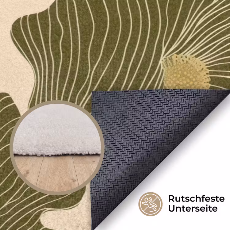 Modern - Abstract - Groen Vloerkleed Rechthoek klein 1091 -uniquesellingpoint_antislip_DE_DE