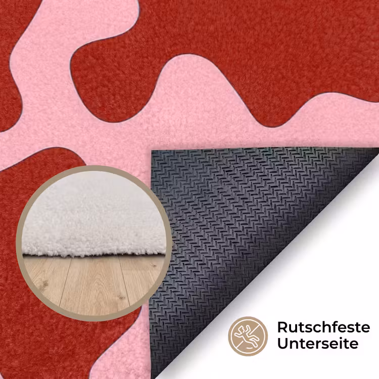 Modern - Abstract - Rood Vloerkleed Rechthoek klein 1091 -uniquesellingpoint_antislip_DE_DE