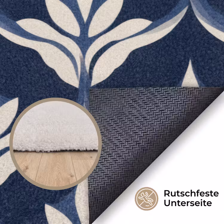 Modern - Ontwerp - Blauw Vloerkleed Rechthoek klein 1091 -uniquesellingpoint_antislip_DE_DE