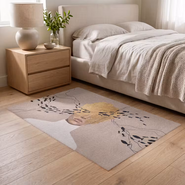 Modern - Vrouw - Goud Vloerkleed Rechthoek klein -atmosphere_sfeer3_global