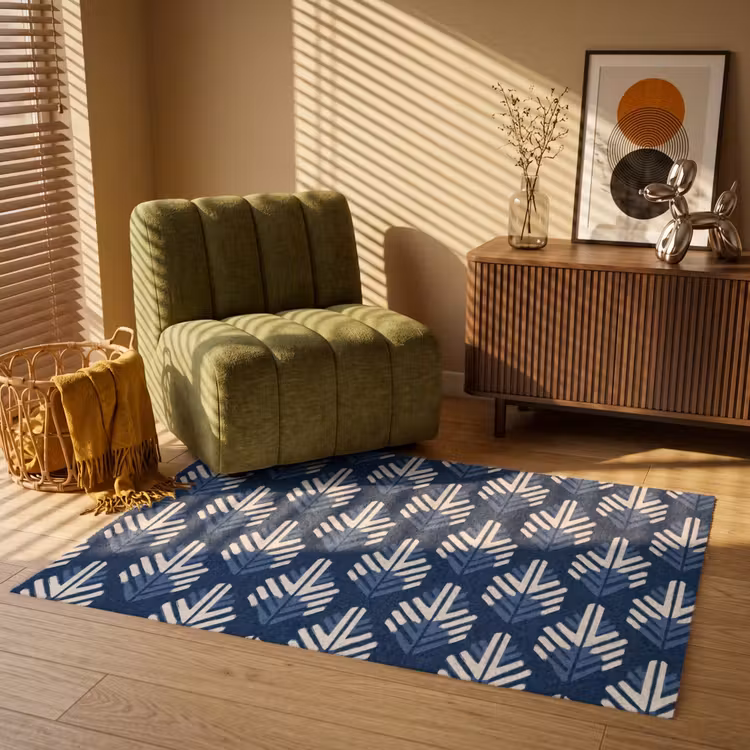 Modern - Patroon - Blauw Vloerkleed Rechthoek klein 1091 -atmosphere_sfeer1_global