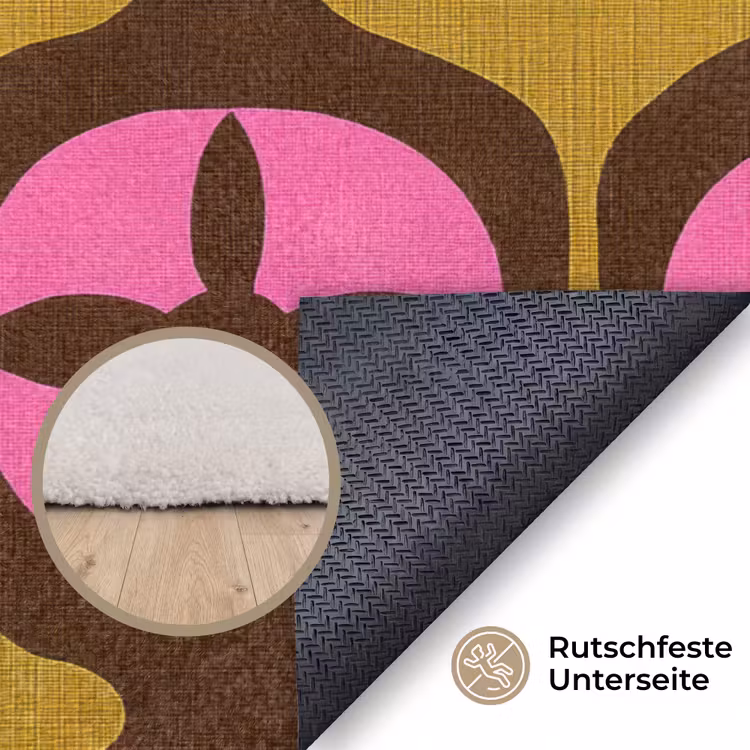 Modern - Patroon - Roze Vloerkleed Rechthoek klein 1091 -uniquesellingpoint_antislip_DE_DE