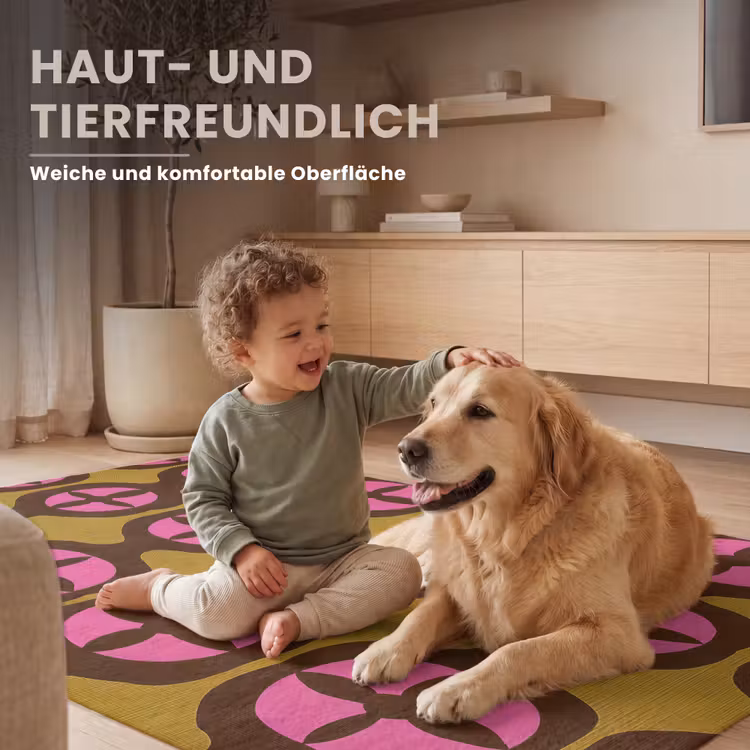 Modern - Patroon - Roze Vloerkleed Rechthoek klein 1091 -uniquesellingpoint_zacht_DE