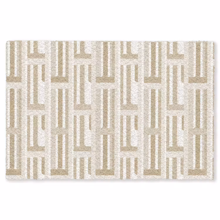 Modern - Geometrisch - Beige Vloerkleed Rechthoek klein 1091 -3d