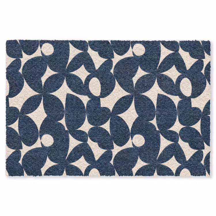 Modern - Geometrisch - Blauw Vloerkleed Rechthoek klein 1091 -3d