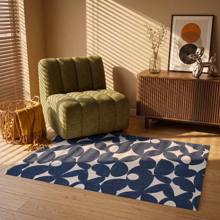 Modern - Geometrisch - Blauw Vloerkleed Rechthoek klein 1091 -atmosphere_sfeer1_global