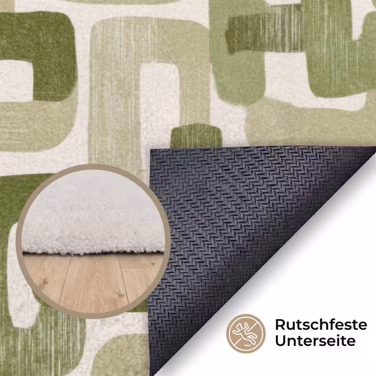Modern - Grafisch - Groen Vloerkleed Rechthoek klein 1091 -uniquesellingpoint_antislip_DE_DE