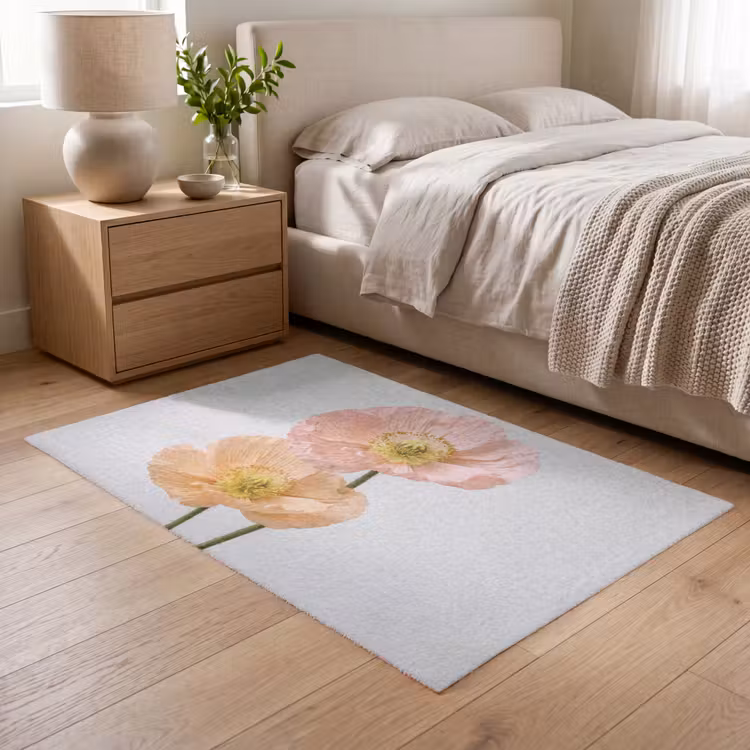 Papavers - Botanisch - Roze Vloerkleed Rechthoek klein -atmosphere_sfeer3_global