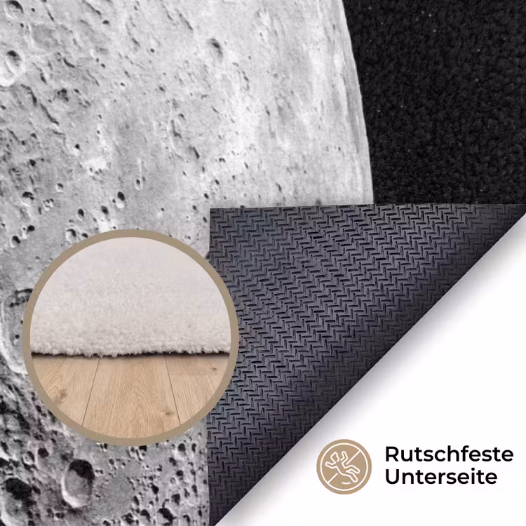Teppich - Mond – Krater – Weltraum - Maan - Kraters - Ruimte Vloerkleed Rechthoek klein