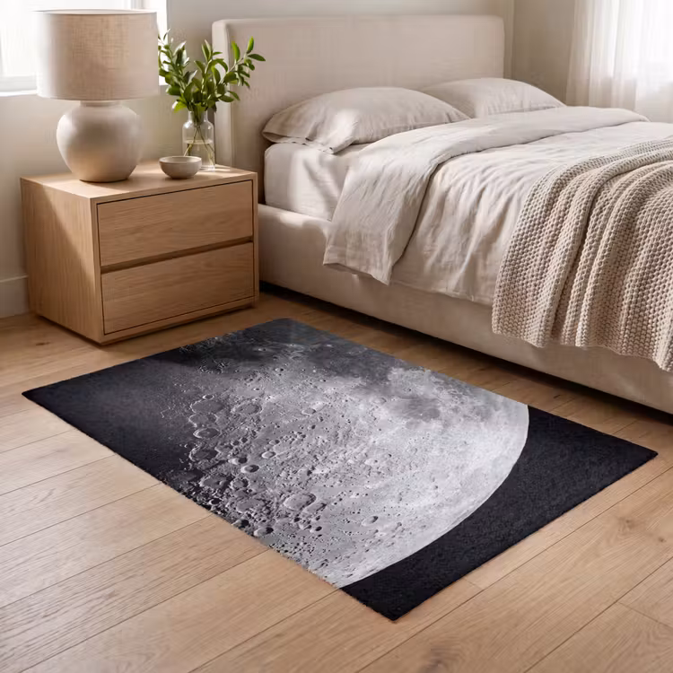 Teppich - Mond – Krater – Weltraum - Maan - Kraters - Ruimte Vloerkleed Rechthoek klein